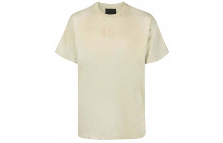 Fear Of God T Shirts Men's Beige Crew Neck Moderate Straight Fit