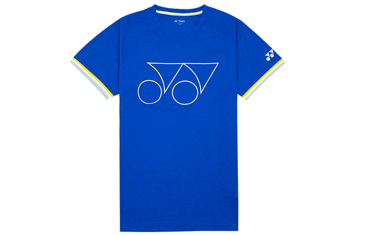 YONEX T Shirts Men's Blue Crew Neck Moderate Straight Fit