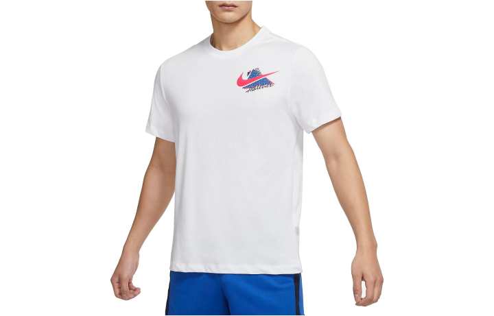 Nike Nike T Shirts Men's White Crew Neck Moderate Straight Fit