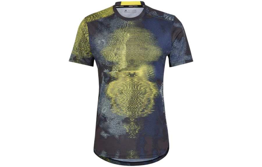 Adidas Adidas T Shirts Men's Dark Blue Crew Neck Moderate Straight Fit