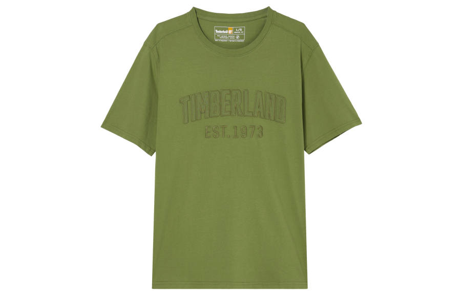 Timberland T Shirts Men's Avocado Green Crew Neck Moderate Straight Fit