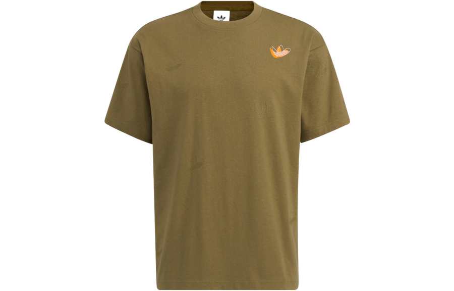 Adidas Originals Drop Shoulder Sleeve T Shirt Unisex Dark Olive Green