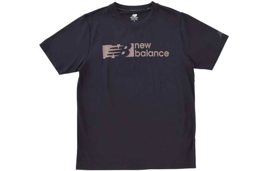 New Balance New Balance T Shirts Men's Black Crew Neck Moderate Straight Fit