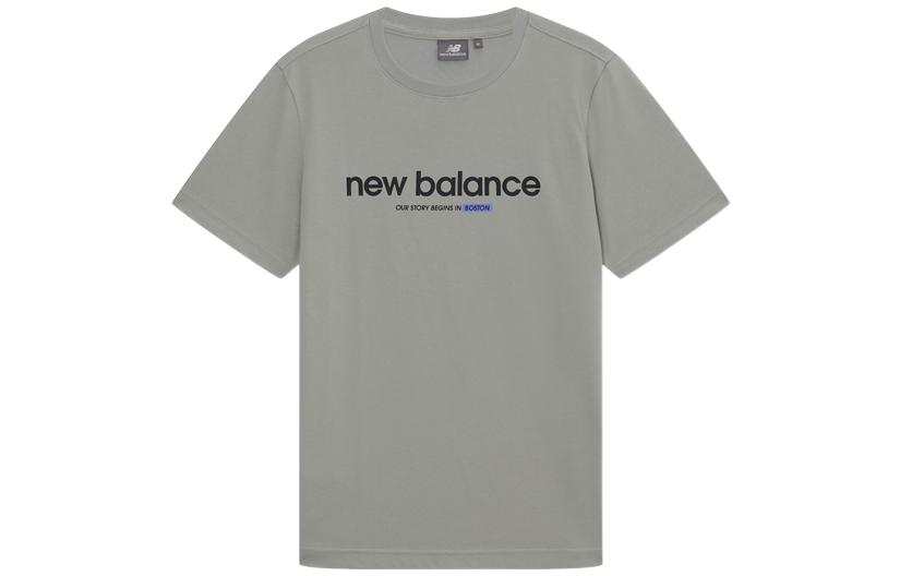 New Balance New Balance T Shirts Unisex Army Green Crew Neck Moderate Straight Fit