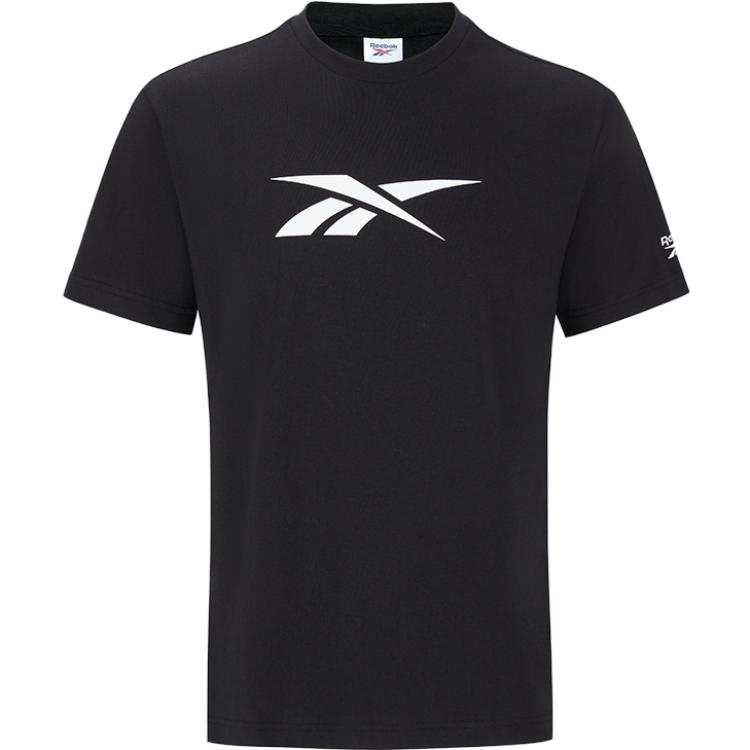 Reebok T Shirts Men's Black Crew Neck Moderate Straight Fit