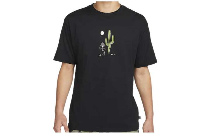 Nike Nike T Shirts Men's Black Crew Neck Moderate Straight Fit