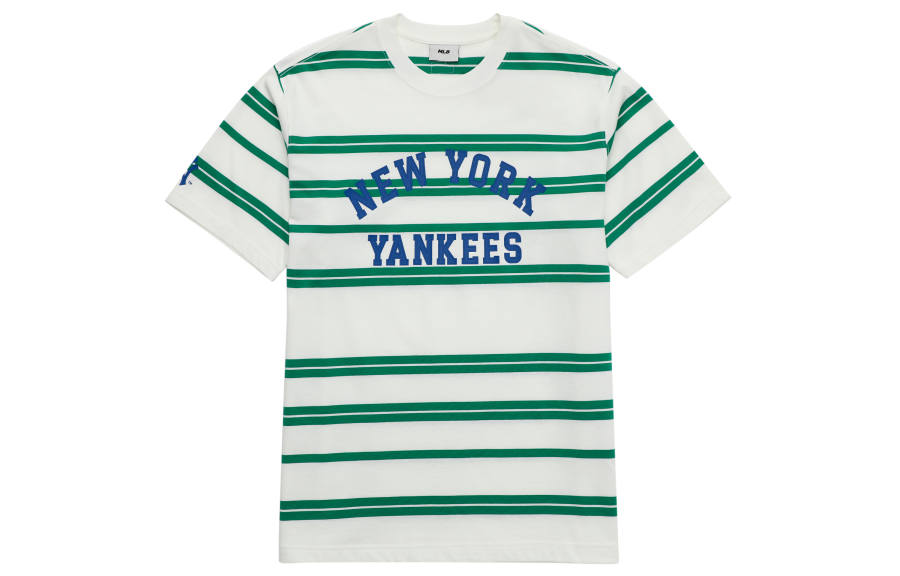 MLB New York Yankees T Shirts Unisex Light Green Crew Neck Moderate