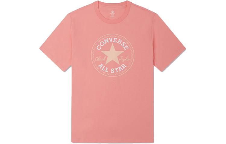 Converse T Shirts Unisex Pink Crew Neck Moderate Straight Fit