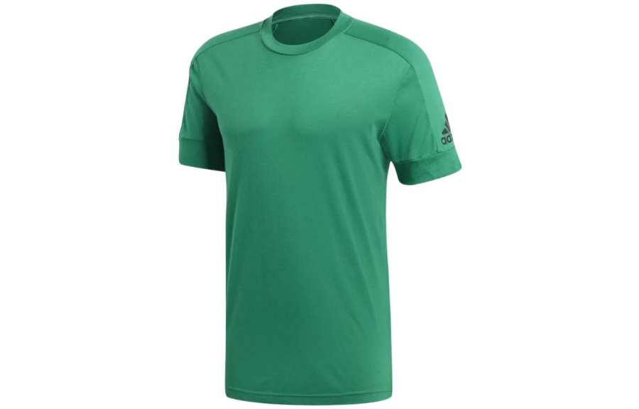 Adidas Adidas T Shirts Men's Green Crew Neck Moderate Straight Fit