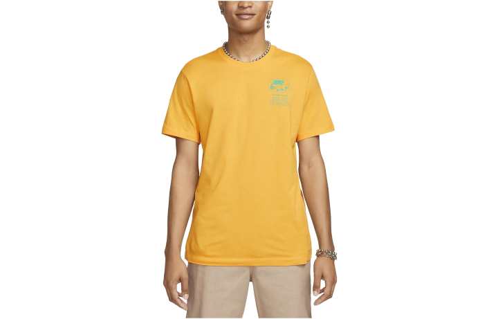 Nike Nike T Shirts Men's Yellow Crew Neck Moderate Straight Fit