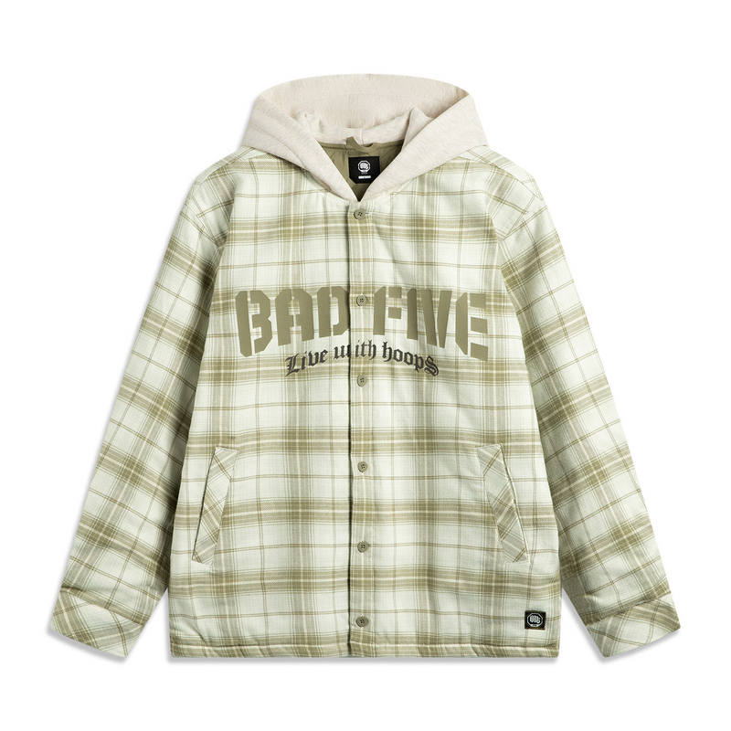 Li-Ning Li Ning Puffer Jacket Men's Agarwood Green Plaid