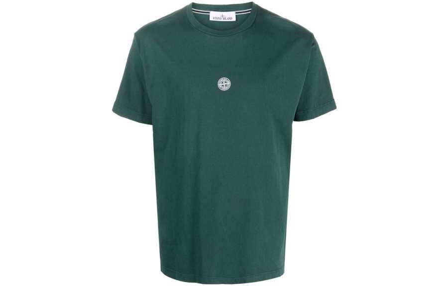 STONE ISLAND Logo Printed Crewneck T Shirt