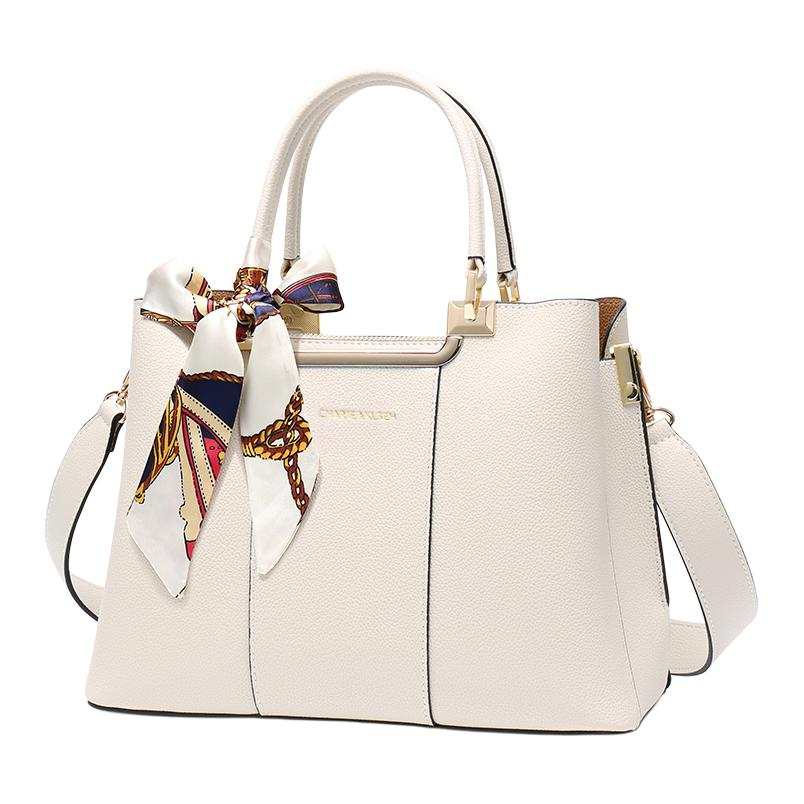 PAYOT Microfiber Synthetic Leather Handbag Women's Dark Blue/Ecru/Burgundy/Black