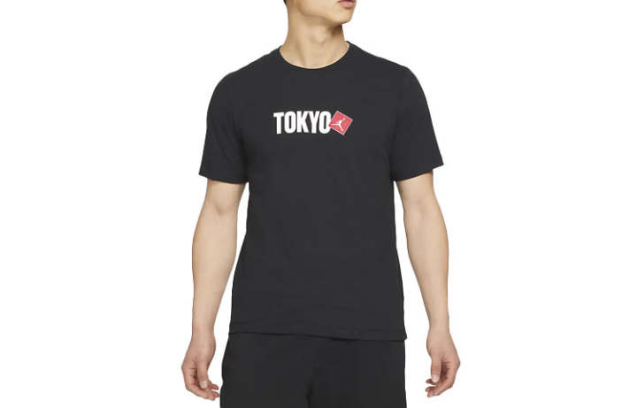 Jordan Jordan T Shirts Men's Black Crew Neck Moderate Straight Fit