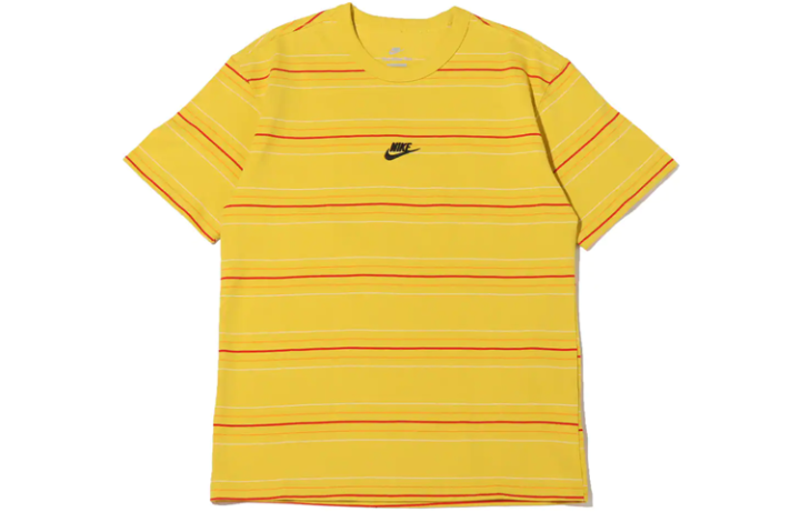 Nike Nike T Shirts Men's Yellow Crew Neck Moderate Straight Fit