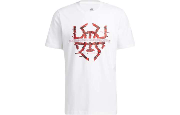 Adidas Adidas T Shirts Men's White Crew Neck Moderate Straight Fit