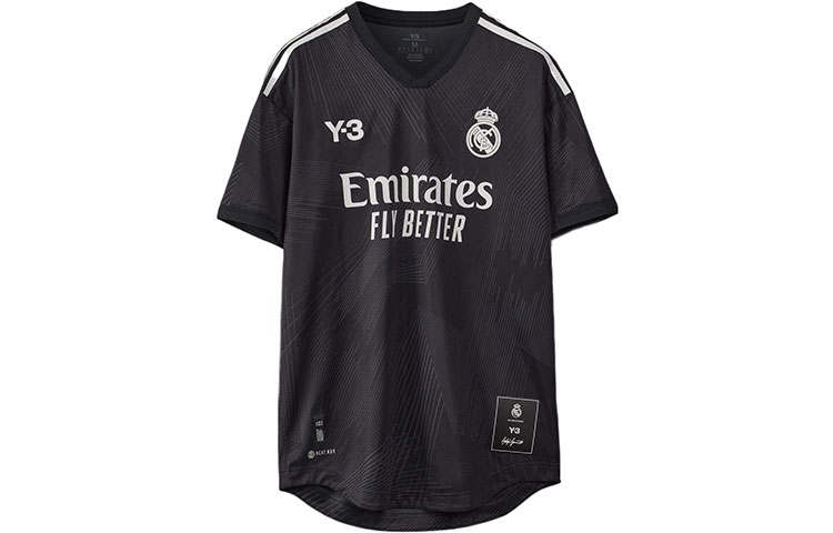Y-3 Y 3 X Adidas Real Madrid T Shirts Men's Black Crew Neck Moderate Straight Fit