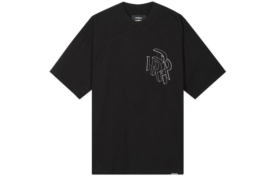 REPRESENT T Shirts Men's Black Crew Neck Moderate Straight Fit