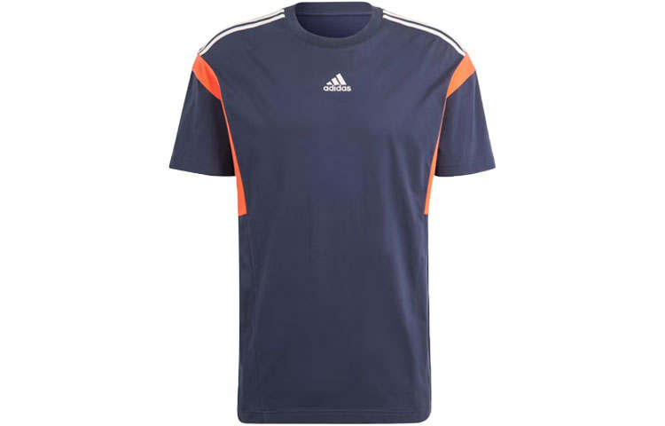 Adidas Adidas T Shirts Men's Ink Blue Crew Neck Moderate Straight Fit