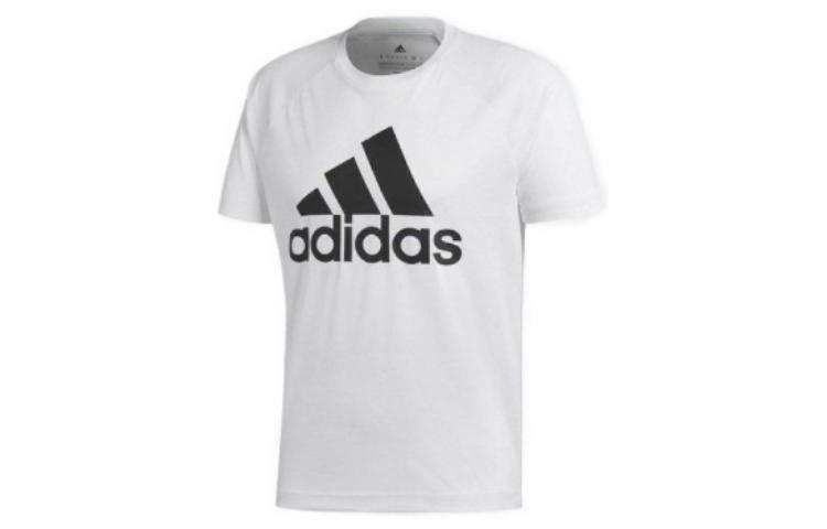 Adidas Adidas T Shirts Men's White Crew Neck Moderate Straight Fit