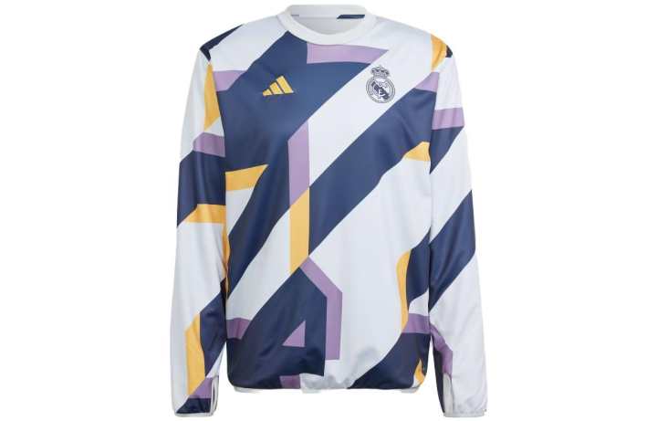 Adidas Adidas Real Madrid T Shirts Men's Multicolor Crew Neck Thickened Straight Fit