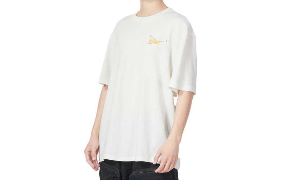 PUMA T Shirts Men's White Crew Neck Moderate Straight Fit