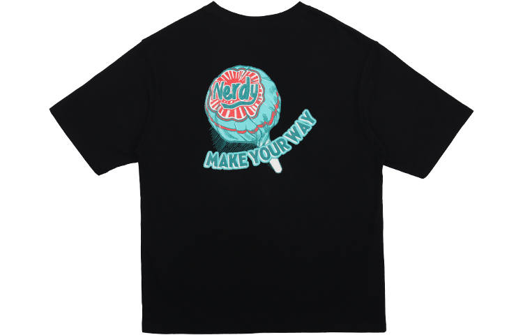 Nerdy T Shirts Unisex Black Crew Neck Moderate Straight Fit
