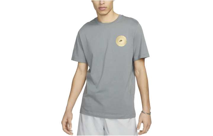 Nike Nike T Shirts Men's Gray Crew Neck Moderate Straight Fit