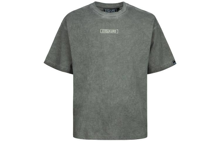 EVISU T Shirts Men's Dark Gray Crew Neck Moderate Straight Fit