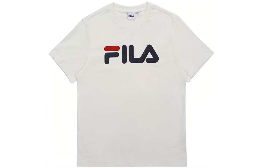 FILA T Shirts Men's White Crew Neck Moderate Straight Fit