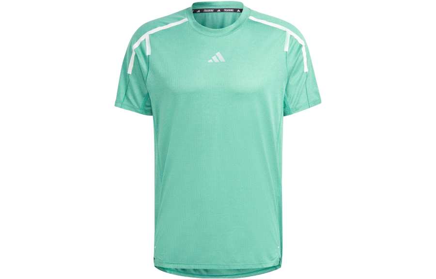 Adidas Adidas T Shirts Men's Lawn Green Crew Neck Moderate Straight Fit