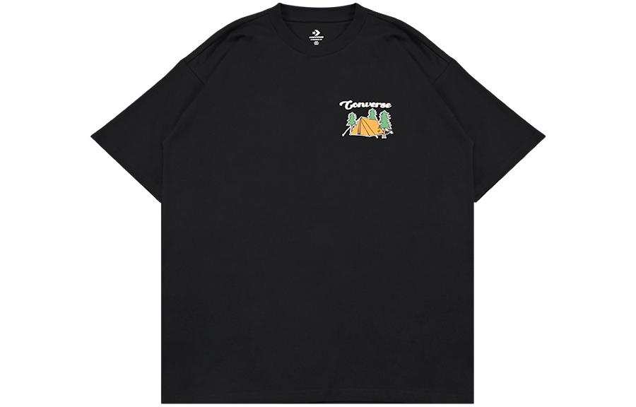 Converse T Shirts Men's Black Crew Neck Moderate Straight Fit