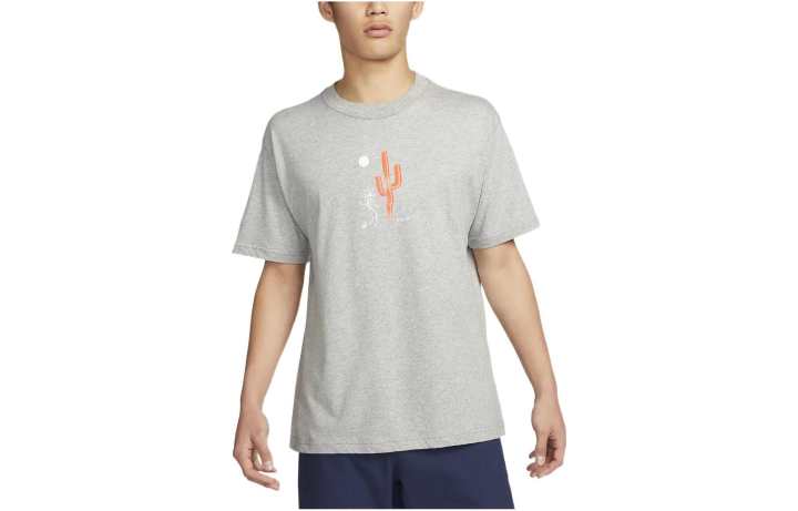Nike Nike T Shirts Men's Dark Gray Crew Neck Moderate Straight Fit