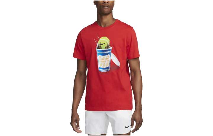 Nike Nike T Shirts Men's Red Crew Neck Moderate Straight Fit