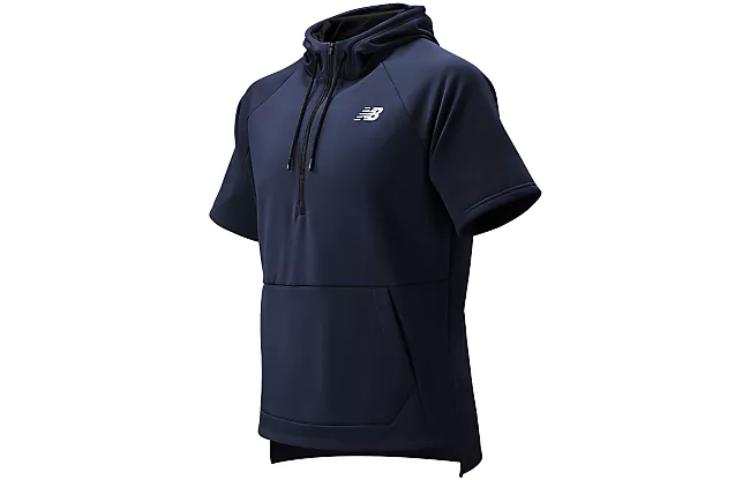 New Balance New Balance T Shirts Men's Dark Blue Hooded Moderate Straight Fit