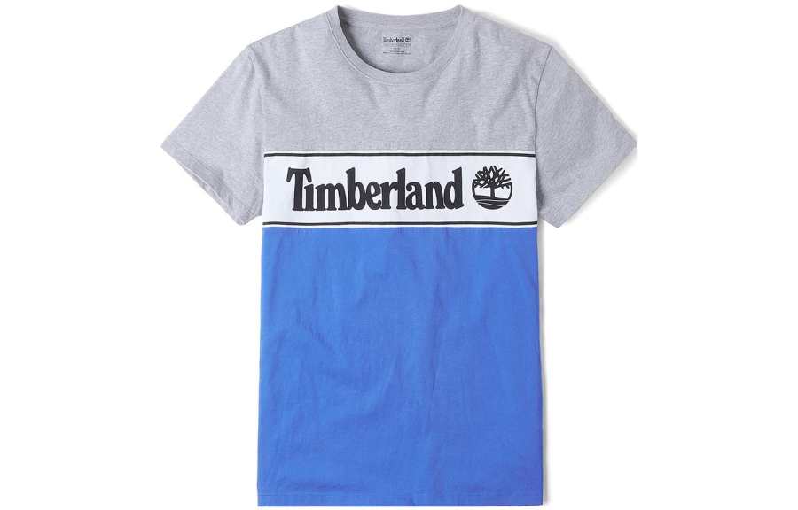 Timberland T Shirts Men's Gray Crew Neck Moderate Straight Fit