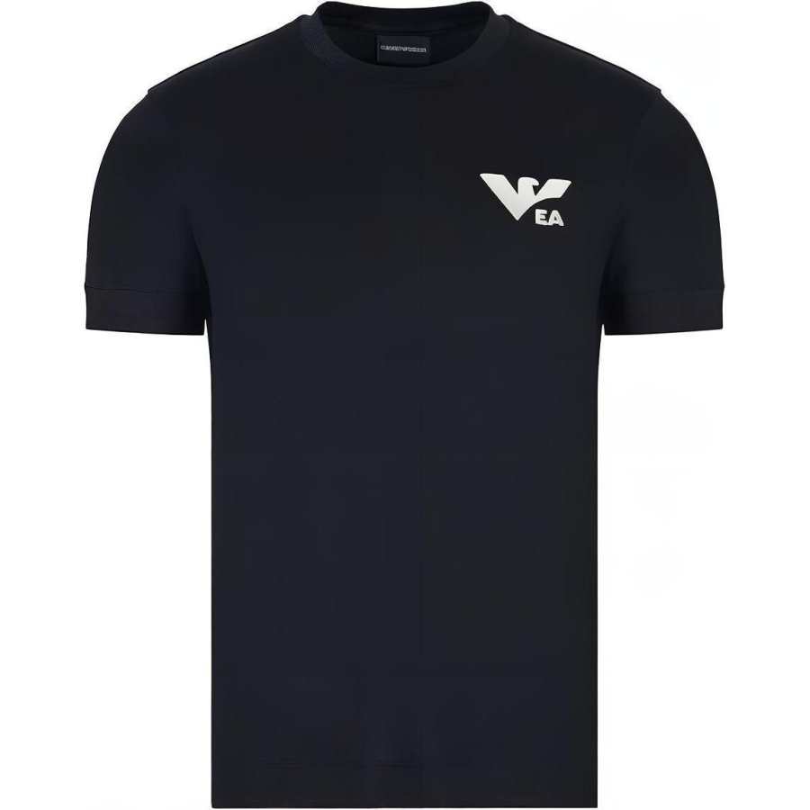 EMPORIO ARMANI T Shirts Men's Black Crew Neck Moderate Straight Fit