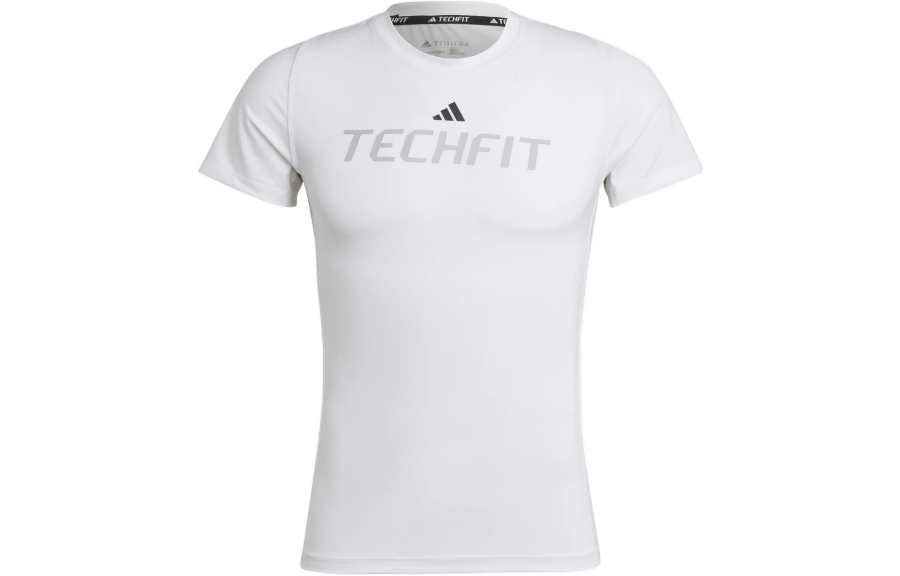 Adidas Adidas T Shirts Men's White Crew Neck Moderate Straight Fit