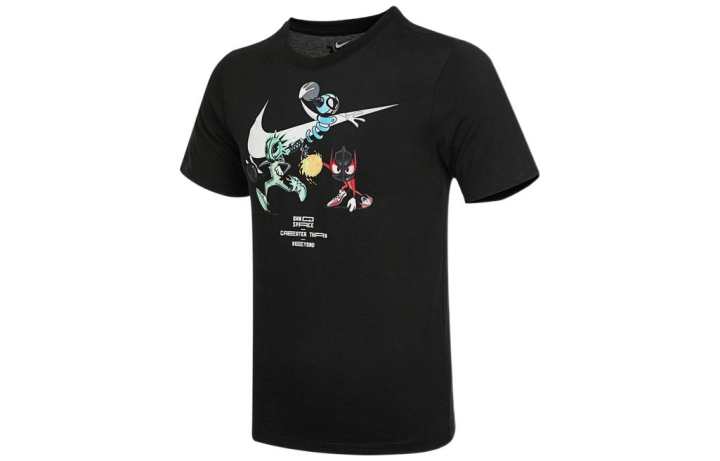 Nike Nike T Shirts Men's Black Crew Neck Moderate Straight Fit