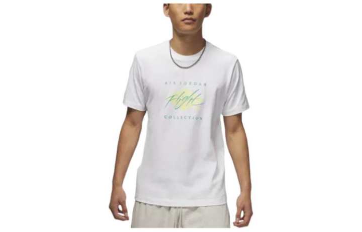 Jordan Jordan T Shirts Men's White Crew Neck Moderate Straight Fit