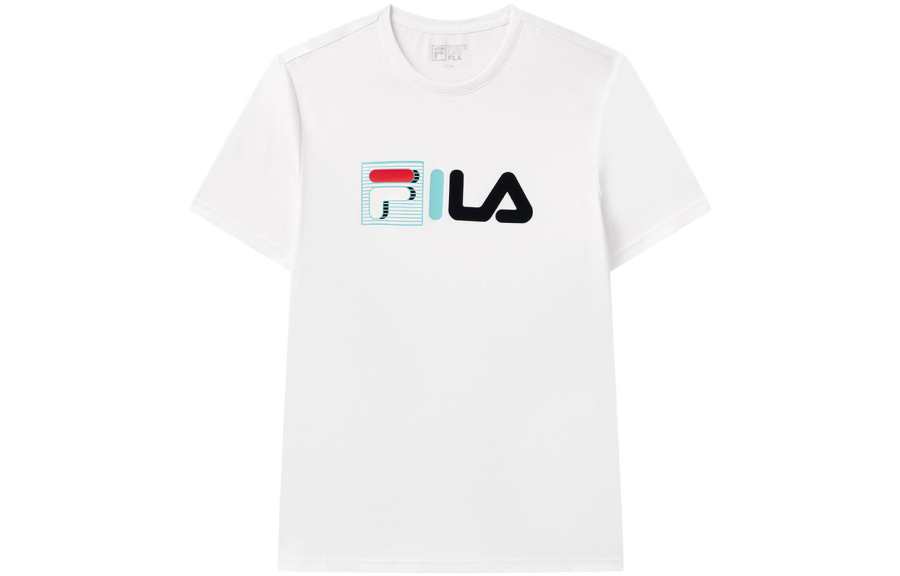 FILA T Shirts Men's White Crew Neck Moderate Straight Fit