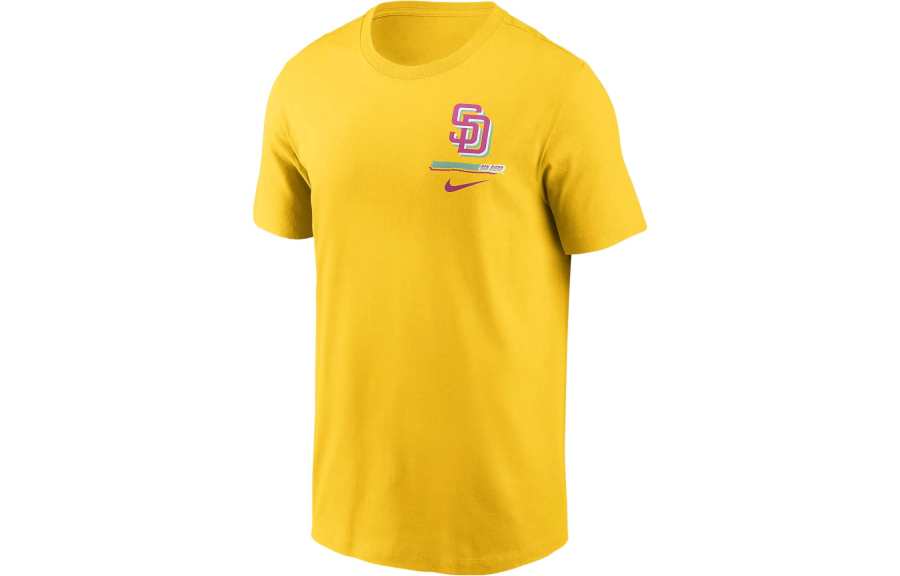 Nike Nike T Shirts Men's Yellow Crew Neck Moderate Straight Fit