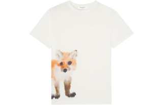 Maison Kitsune T Shirts Unisex White Crew Neck Moderate Straight Fit
