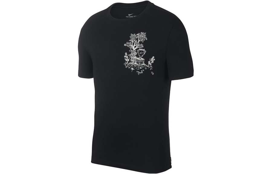 Nike Nike T Shirts Men's Black Crew Neck Moderate Straight Fit