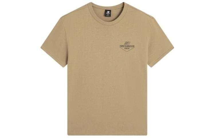 New Balance New Balance T Shirts Men's Brown Crew Neck Moderate Straight Fit