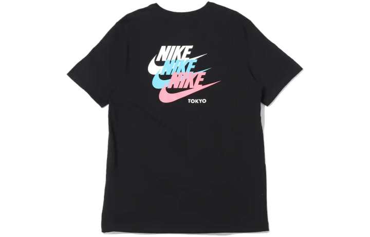 Nike Nike T Shirts Men's Black Crew Neck Moderate Straight Fit