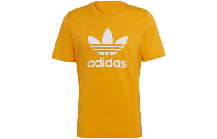 Adidas Adidas T Shirts Men's Yellow Crew Neck Moderate Straight Fit