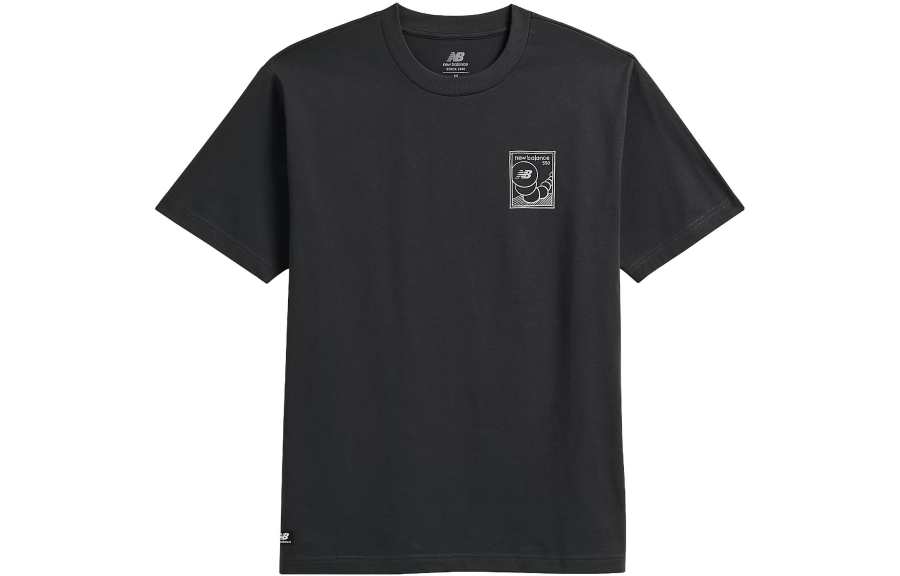 New Balance New Balance T Shirts Men's Black Crew Neck Moderate Straight Fit