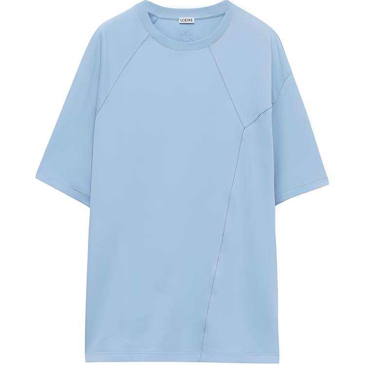 LOEWE T Shirts Men's Sky Blue Crew Neck Moderate Straight Fit