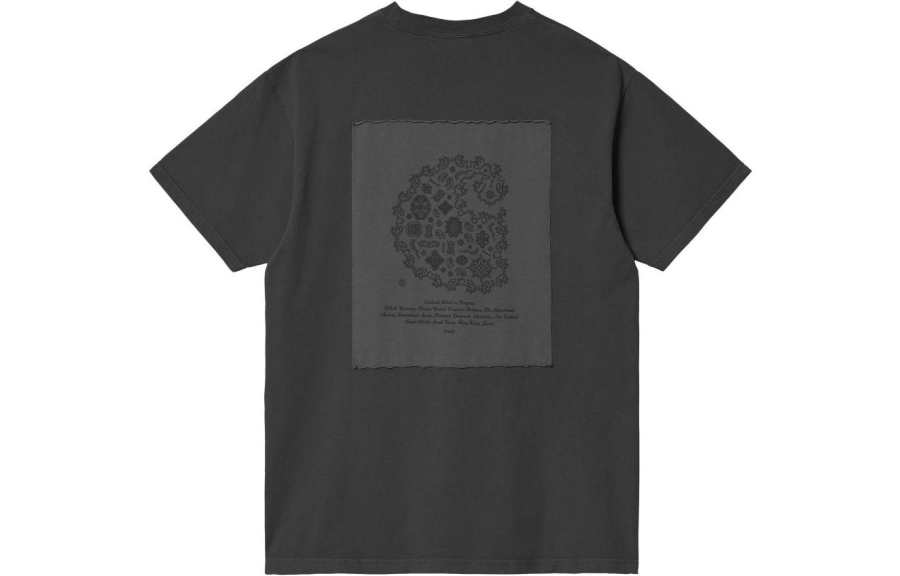 Carhartt WIP T Shirts Men's Gray Crew Neck Moderate Straight Fit